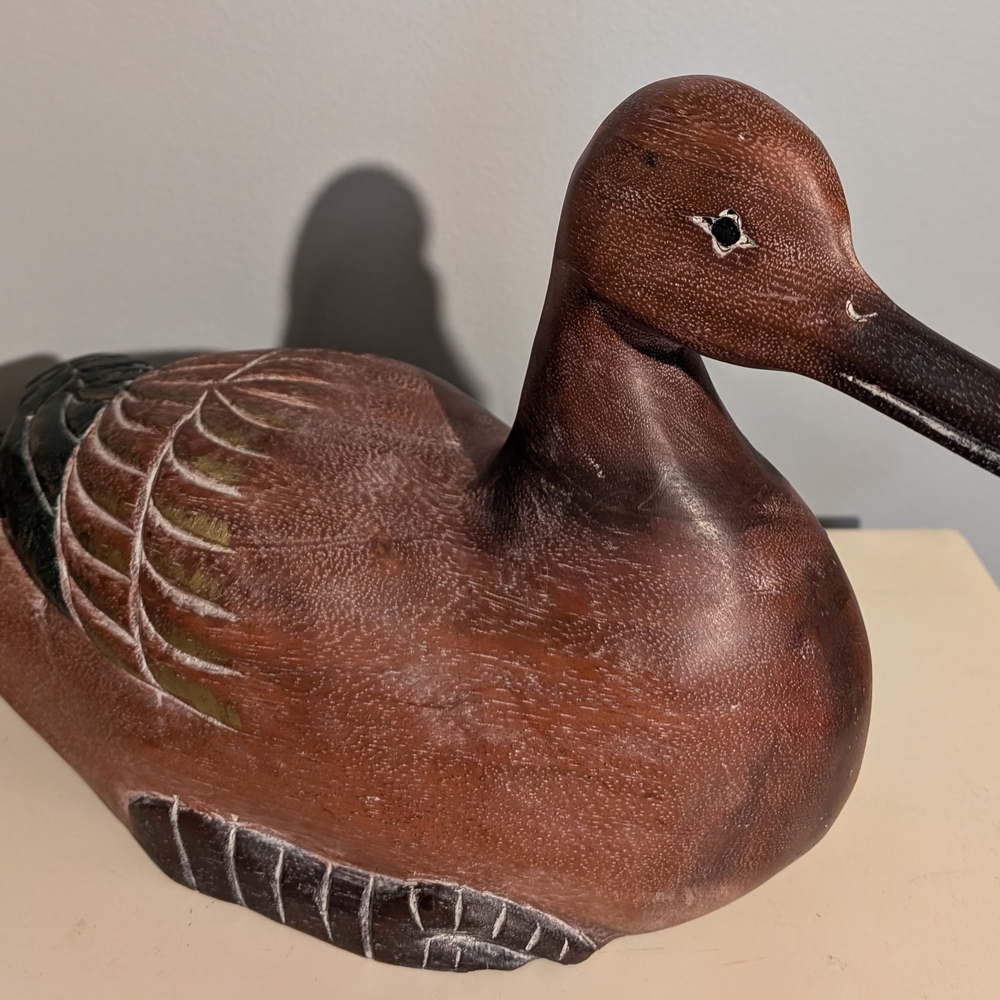 Handcrafted Wooden Duck Figurine